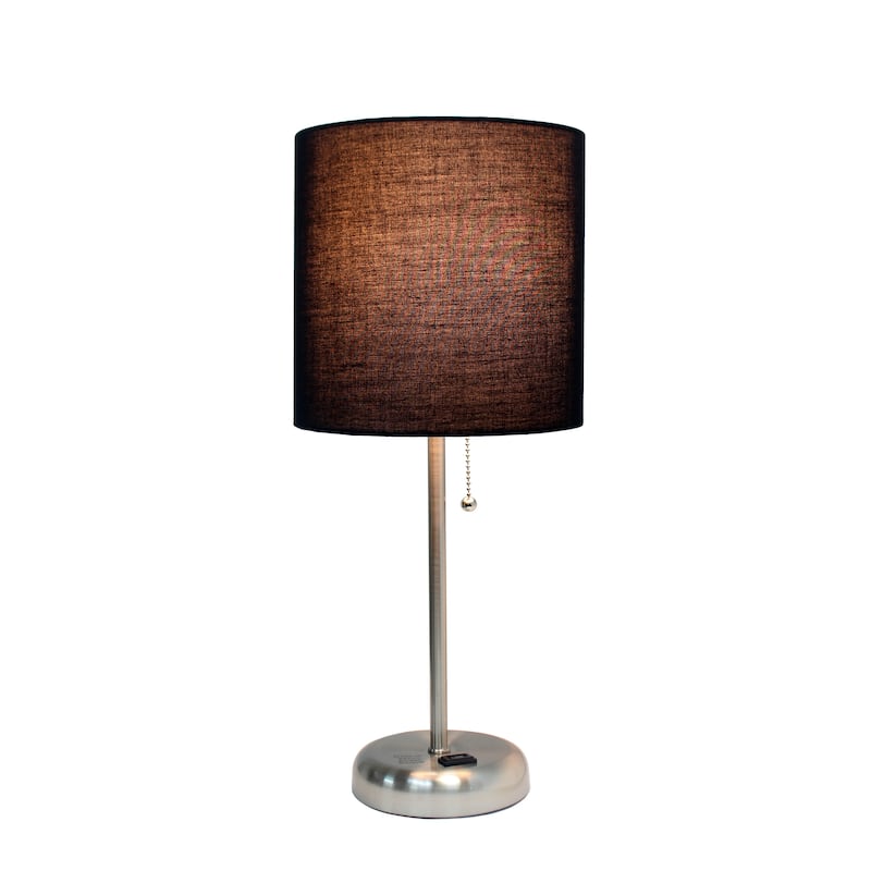 Porch & Den Custer Metal/ Fabric Lamp with Charging Outlet