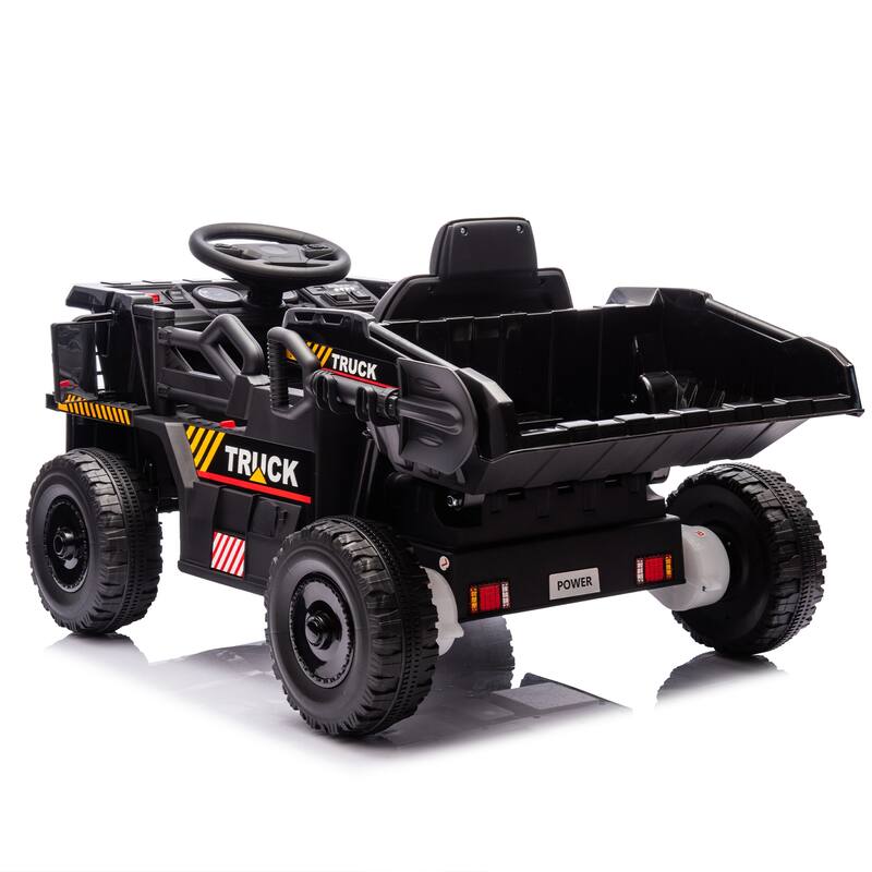 12V Kids Ride On Dump Truck W/Parents Control,2wd,Rear-Wheel Suspension,Electric Dump Bed And Extra Shovel,For Kids 3-5