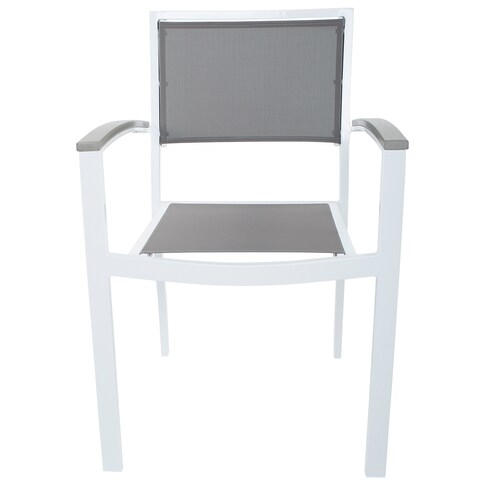 Riviera Commercial Grade Outdoor Sling Stackable Dining Chair with Arms