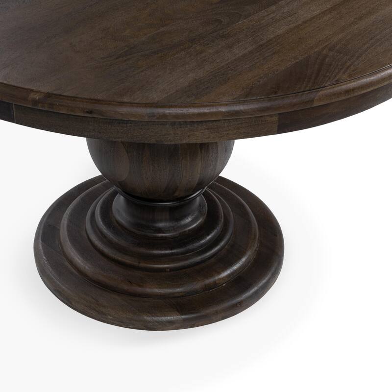 Classic Home Brookside Solid Wood Round 48" Dining Table Cocoa Brown