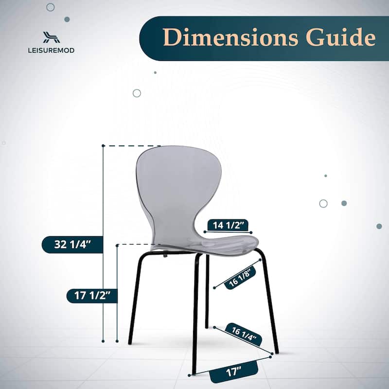 Stackable Plastic Dining Chair Transparent Modern Accent Side Chair for Indoor and Outdoor