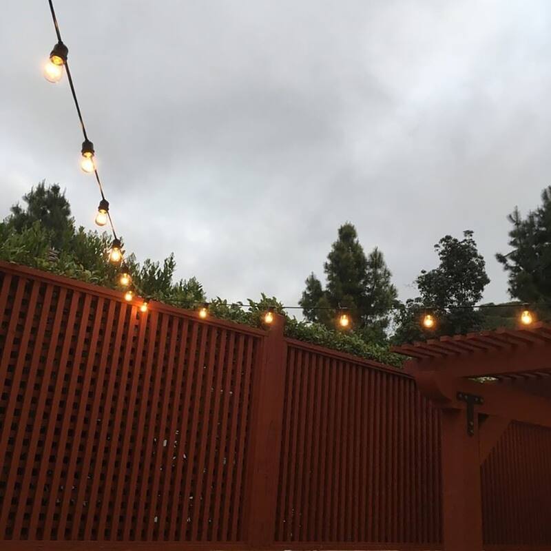 37.5 Foot S14 Edison Outdoor Patio String Lights, Market Lights