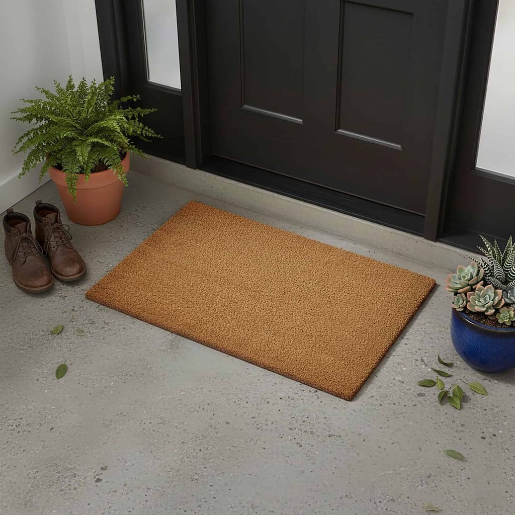 Front Door Mat Coir Coco Fibers Rug 24x16 Inch Natural - 16 W x 24 L x 5/8 H