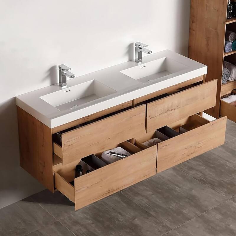 Blossom Assisi 72 Inch Wall Mounted Bathroom Vanity with Sink
