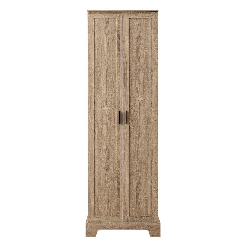 23 in. W x 71 in. H MDF Bathroom Storage Cabinet with Two Doors and Adjustable Shelves - 23" x 71" in.