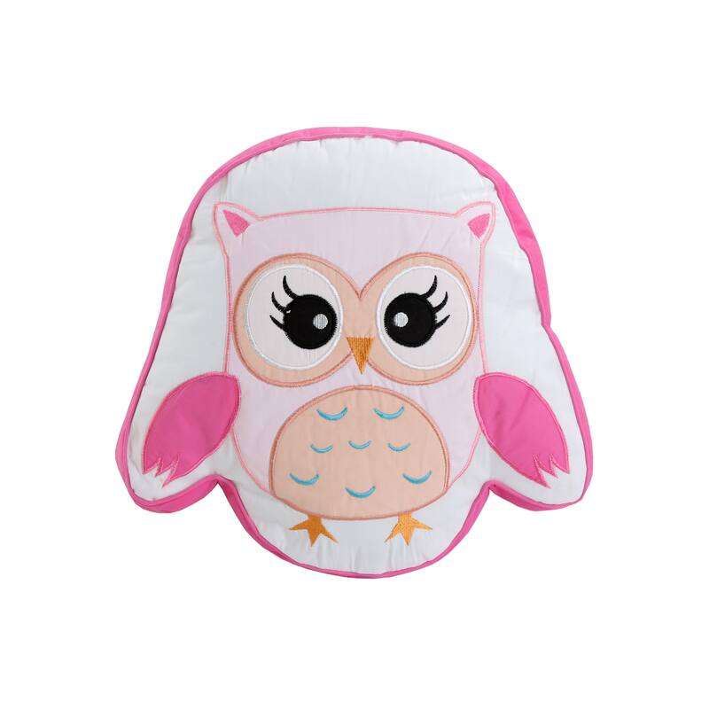Cozy Line Happy Owl Floral Pink Reversible Quilt Bedding Set