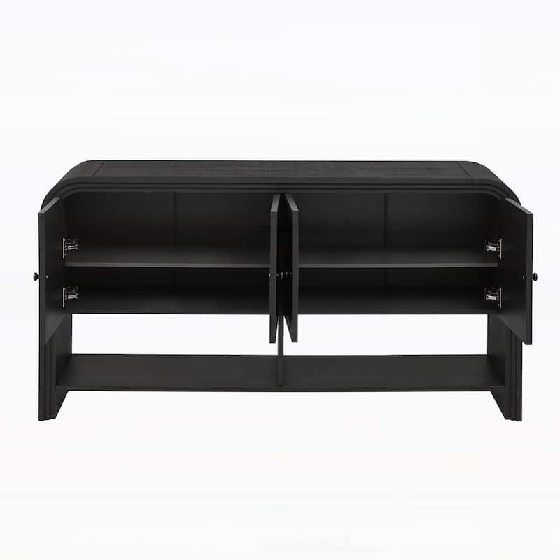 Contemporary Console Table with Woven Wood Slats for Entryway,Hallway, Living Room