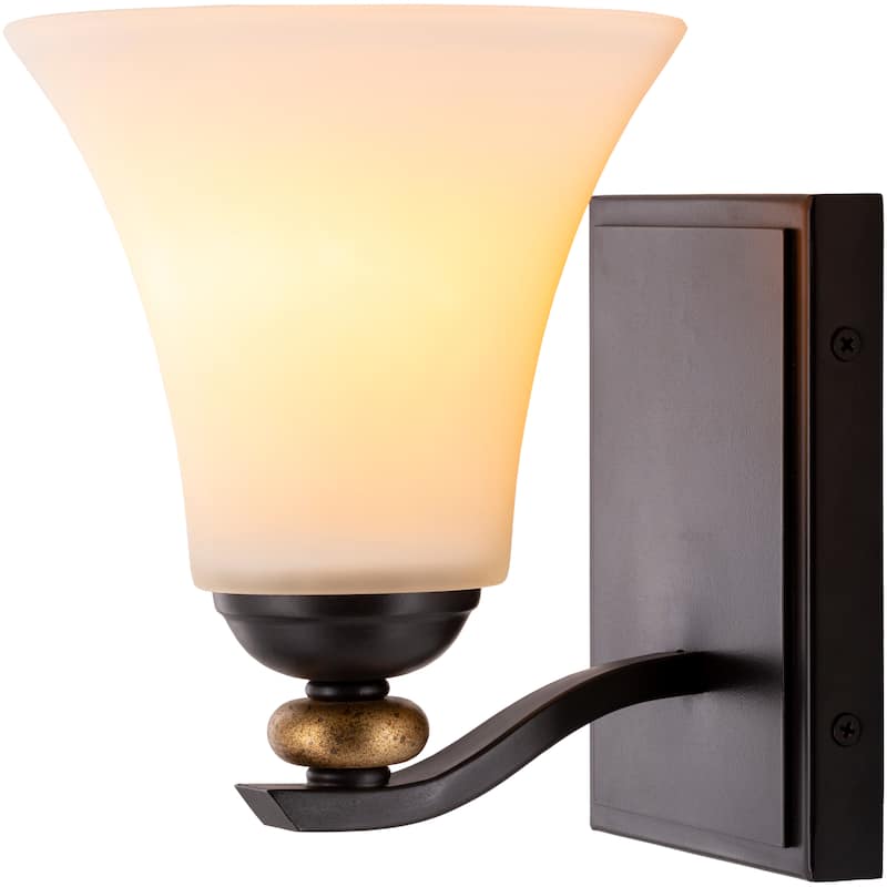 Artistic Weavers Monnie Traditional Frosted Glass Wall Sconce - 8"H x 6.125"W x 7.5"D