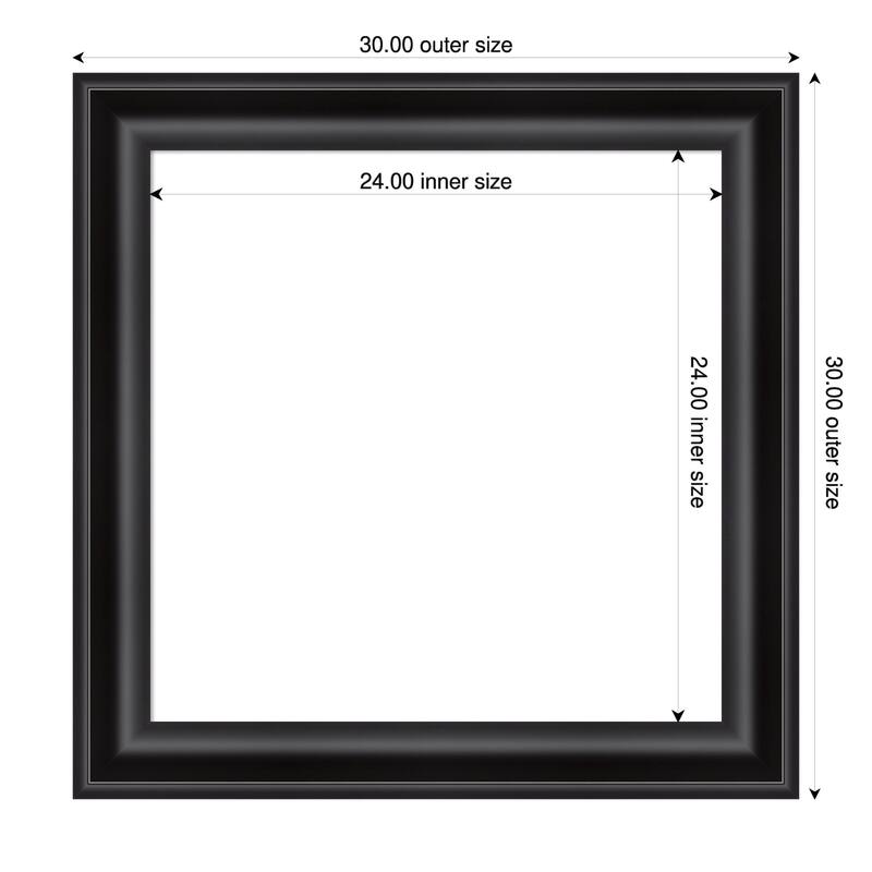 Amanti Art Grand Black Framed Dry Erase Magnetic Board - 30 x 30 in