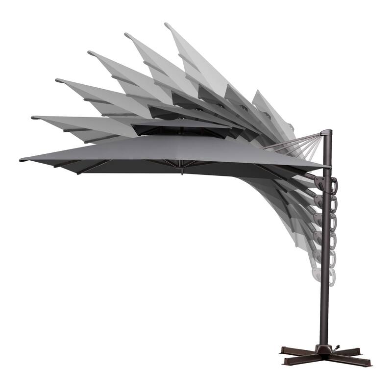 Pellebant 9X11FT Outdoor Patio Umbrella Cantilever Offset with Base