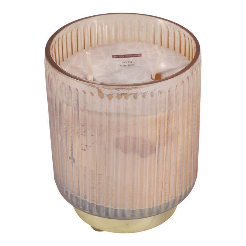 Modern Round Glass Candle on Base - 5" - 5.0"