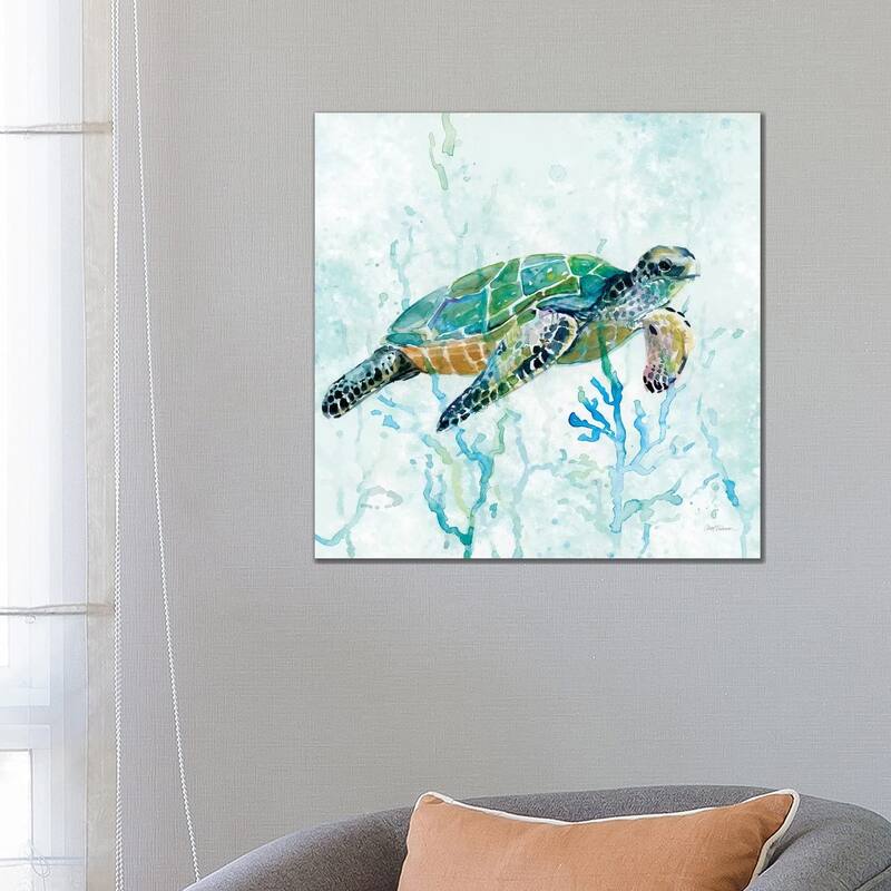 iCanvas "Sea Turtle Swim I" by Carol Robinson Canvas Print - 26x26x1.5