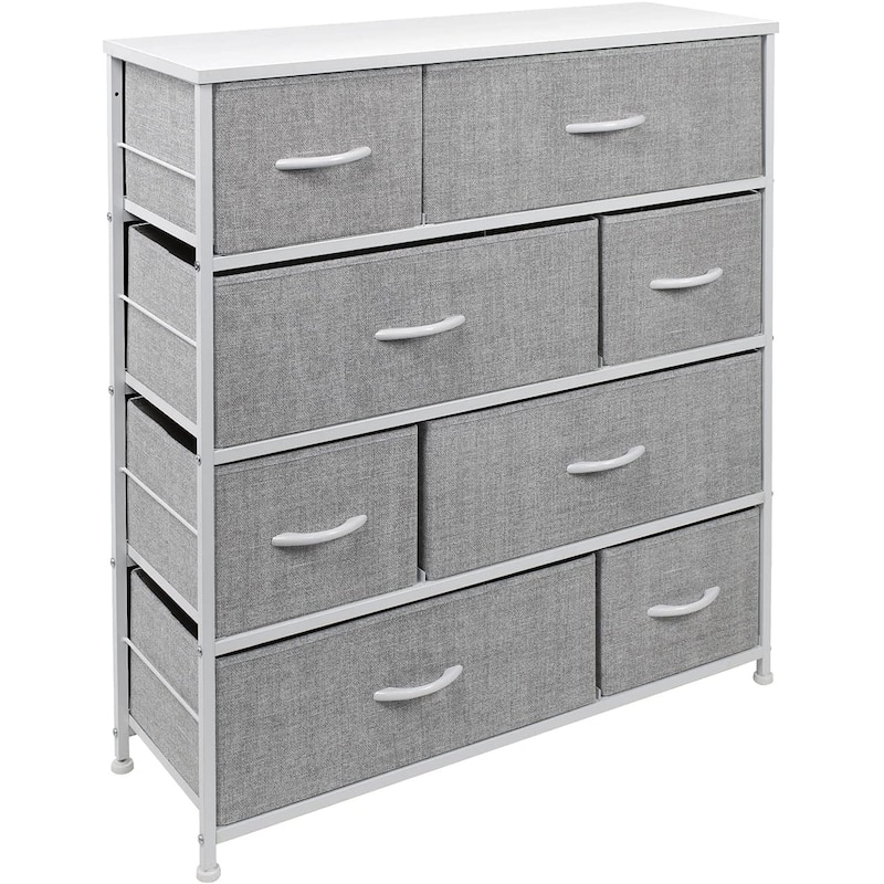 Dresser w/ 8 Drawers Furniture Storage & Chest Tower for Bedroom - White