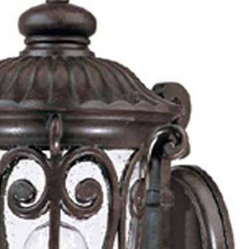 Outdoor Wall Light Fixture with Clear Seeded Glass Shade Hardwired Aluminum Sconce A19 Bulb Compatible - 22.75" H x 9.38" W