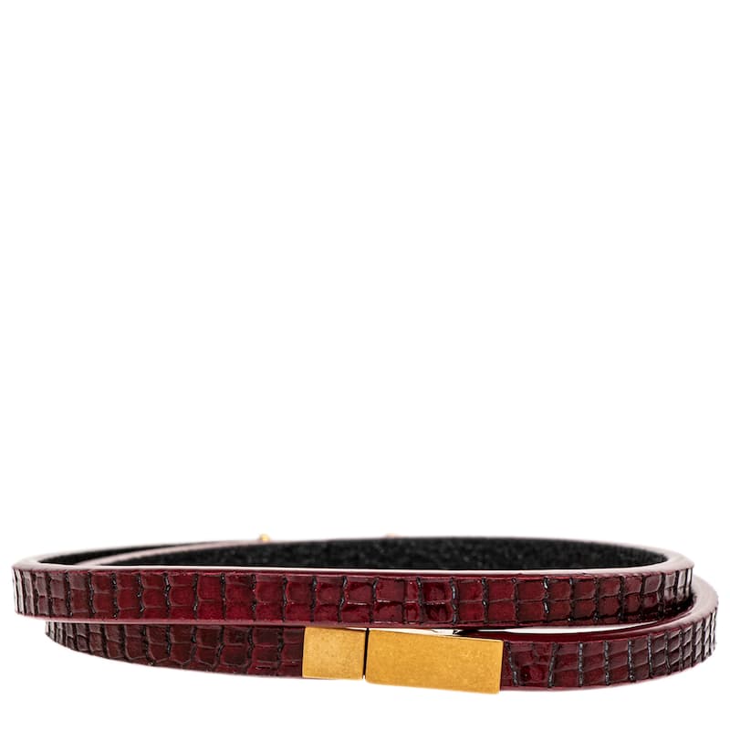 Cassandre Double Wrap Leather Bracelet