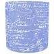 preview thumbnail 12 of 17, Classic Drum Linen Lamp Shade, 8" to 16" Bottom Size 10" - Blue, White Script
