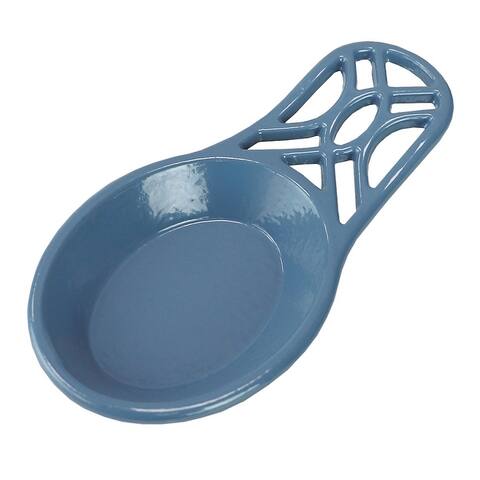 Iris Collection Cast Iron Spoon Rest - 7.5x3.5x1.3 Inches