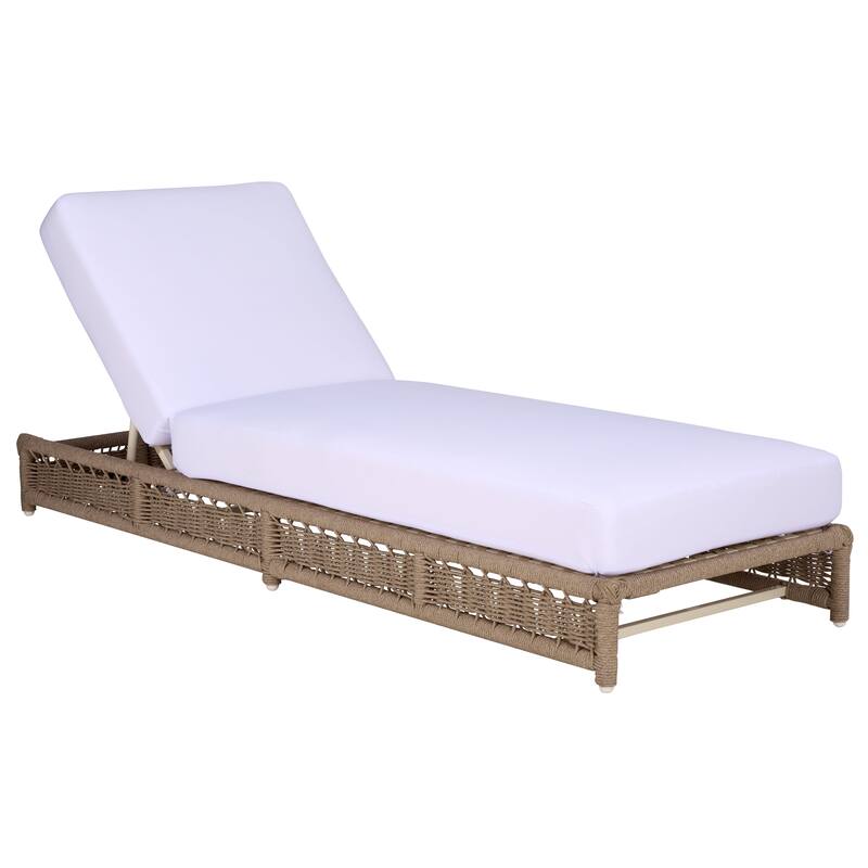SAFAVIEH Outdoor Patio Furniture Callan Chaise Lounge Chair, Fully Assembled - 75"W x 26"D x 13"H
