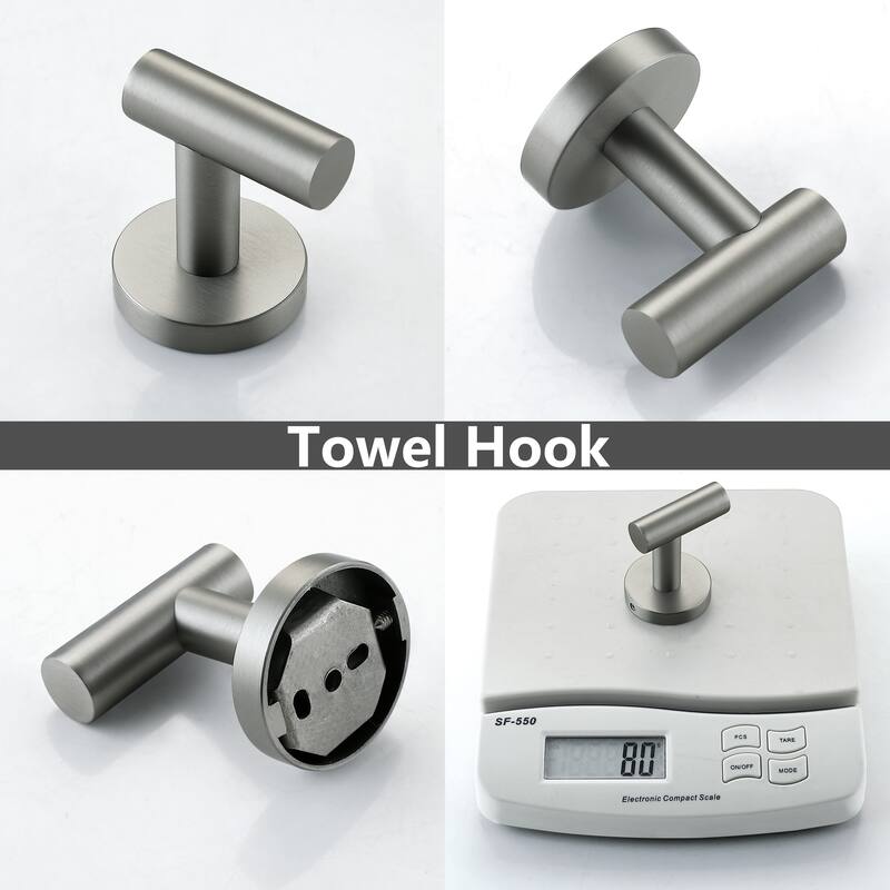 5-Piece Bath Hardware Set Towel Bar Towel Holder Set in Stainless Steel
