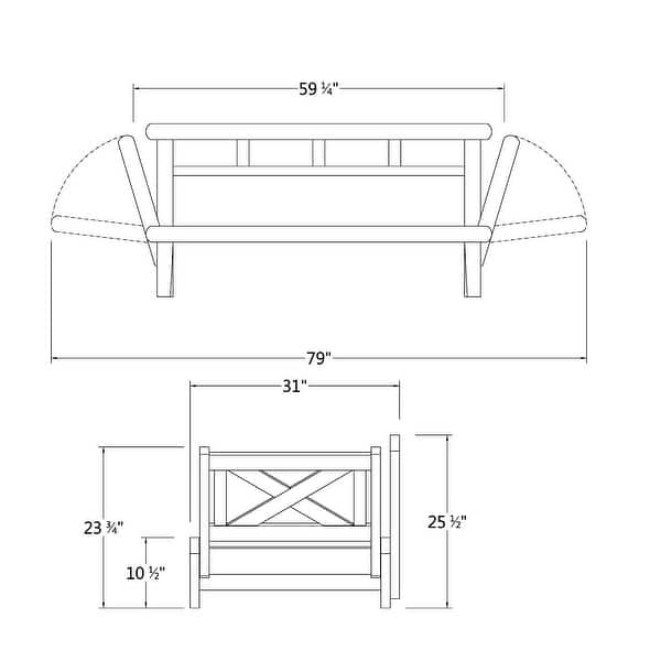 dimension image slide 0 of 3, Cambridge Casual West Lake Convertible Wood Outdoor Sofa Daybed