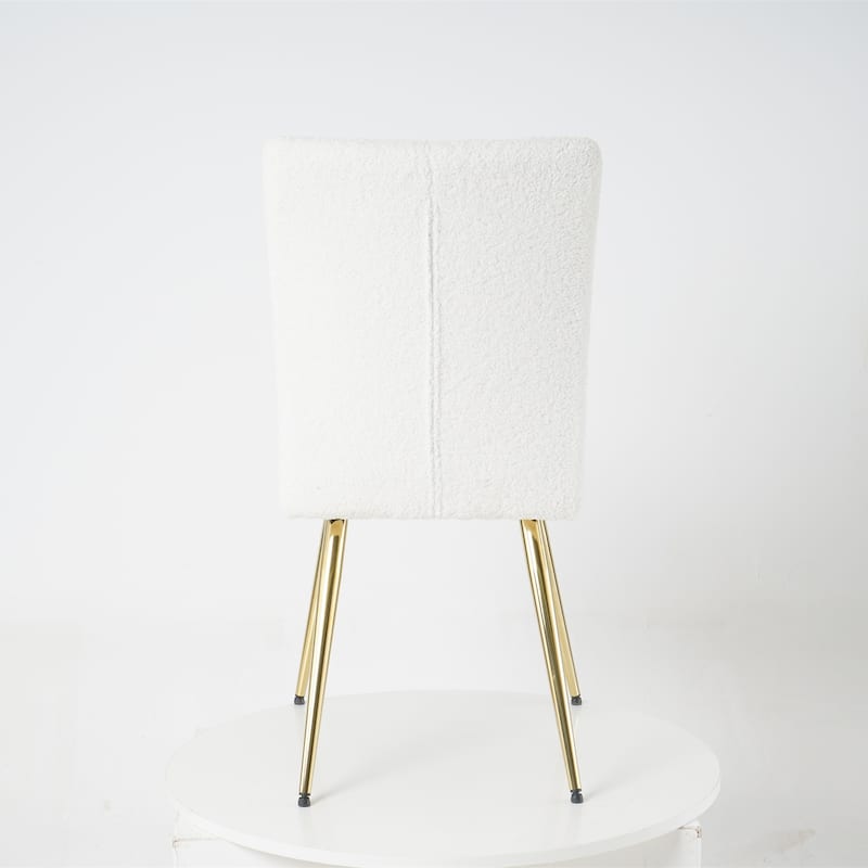 Set of 4 Modern Upholstered Teddy Fleece Dining Chairs