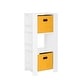 preview thumbnail 9 of 32, RiverRidge Kids Bookshelf and Toy Organizer Tower with 3 Cubbies and 6 Bookracks for Playroom, Nursery, and Reading Nook White with Golden Yellow Bins