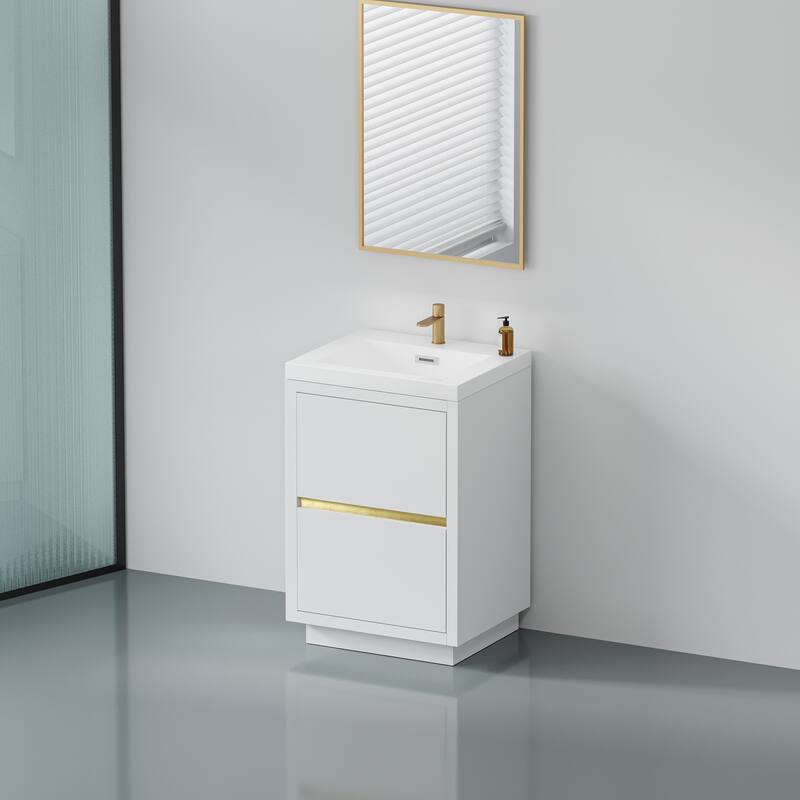 24" Freestanding Bathroom Vanity with Sink