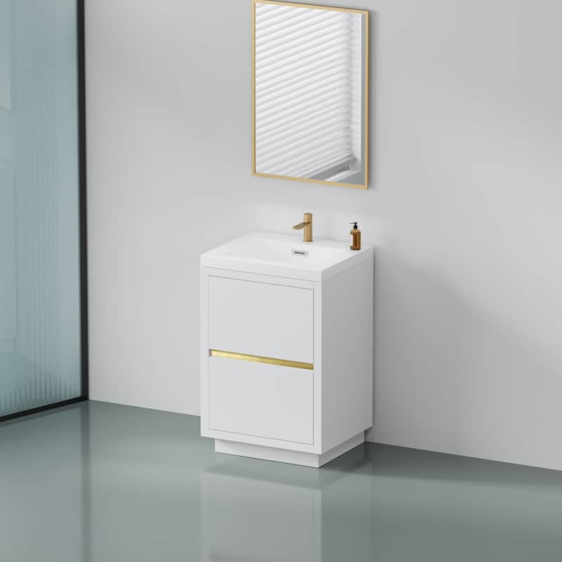 GDFStudio 24" Freestanding Bathroom Vanity with Sink