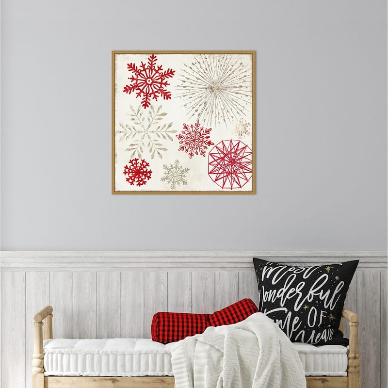 Christmas Snowflakes II by PI Studio Framed Canvas Wall Art