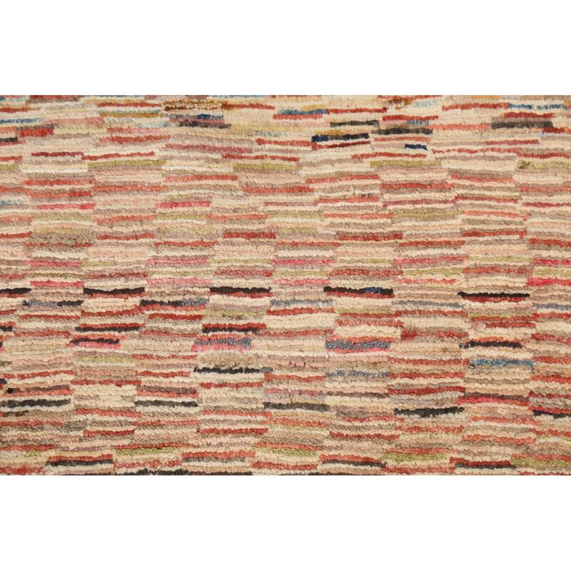 Striped Modern Gabbeh Kashkoli Oriental Wool Area Rug Handmade Carpet - 2'5" x 3'9"