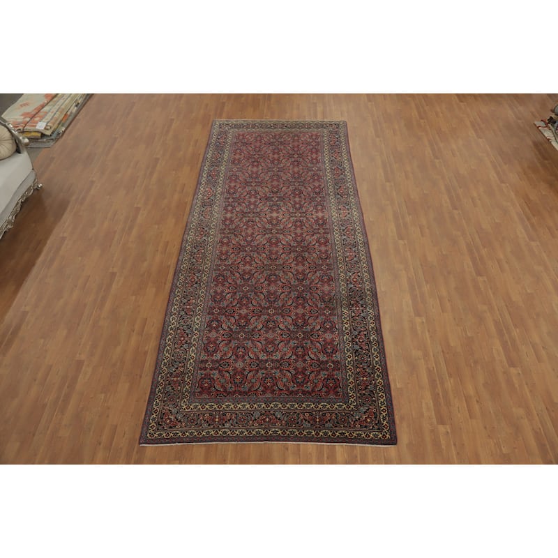 Hand Knotted Oriental Kork Wool Carpet Traditional Floral Oranges & Rust Tabriz Area Rug - 15' 0'' X 6' 2''
