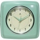 preview thumbnail 15 of 146, Infinity Instruments Retro 9.25-inch Square Wall Clock - 9.25 x 1.875 x 9.5 Pastel Green