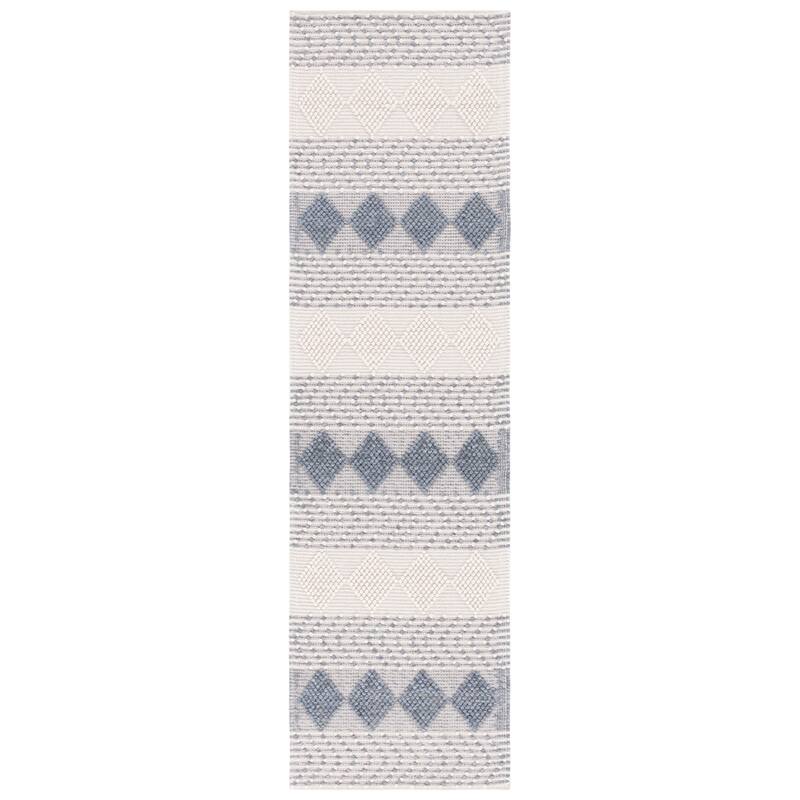 SAFAVIEH Handmade Vermont Cristi Transitional Wool Rug - 2'3" x 8' Runner - Grey/Ivory