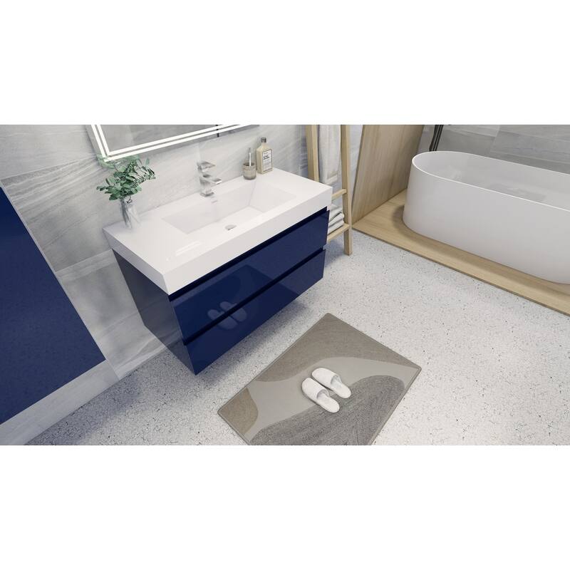 Baillie 42'' Wall-Mounted Vanity with Reinforced Acrylic Sink