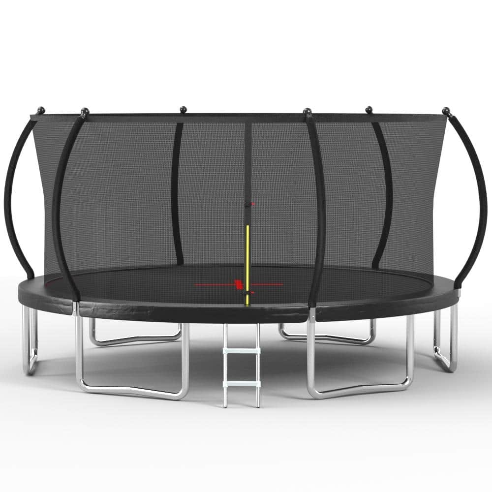 16FT Outdoor Trampoline with Safety Enclosure 6 Leg Design UV Resistant