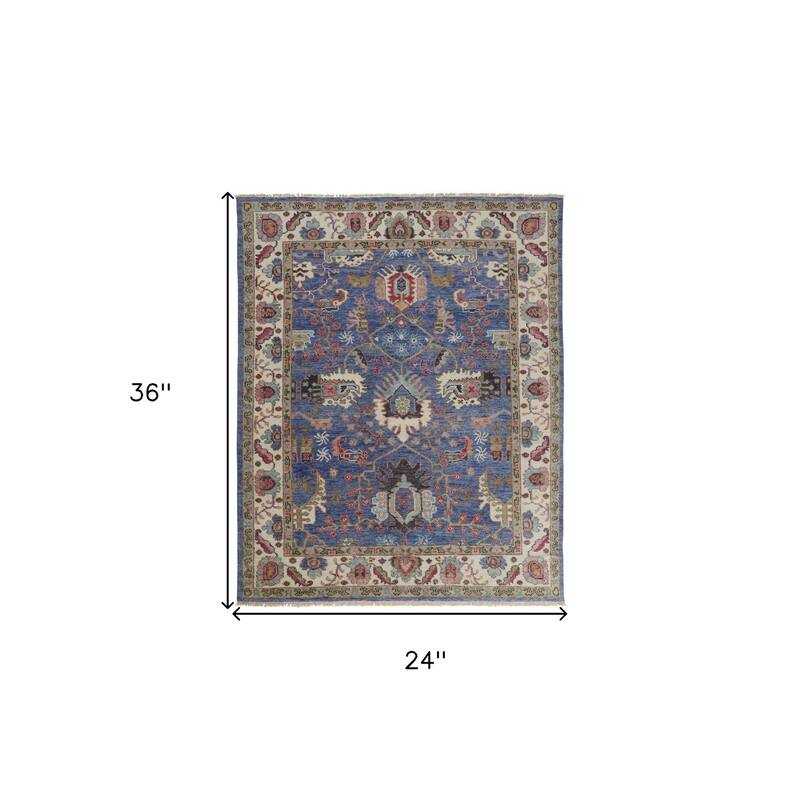 Zako Floral Stain Resistant Soft Area Rug By HomeRoots - 2' x 3'