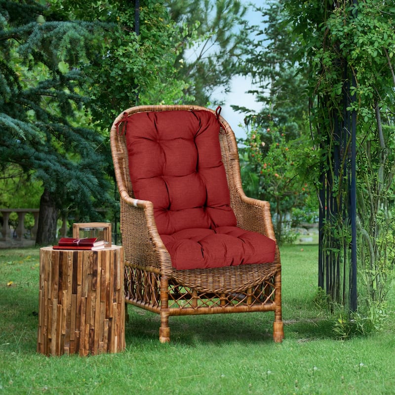 Aoodor Outdoor 42"x 20" x5" Tufted Back Cushions Patio Replacement Chair Cushion, Set of 2