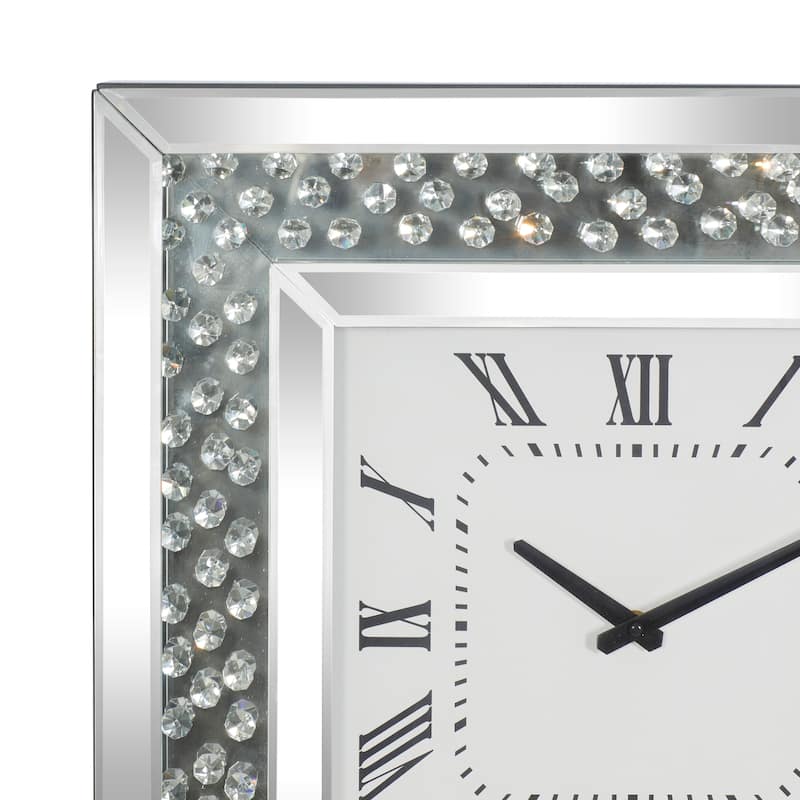 White MDF Glam Wall Clock No Theme 20 x 20 x 2