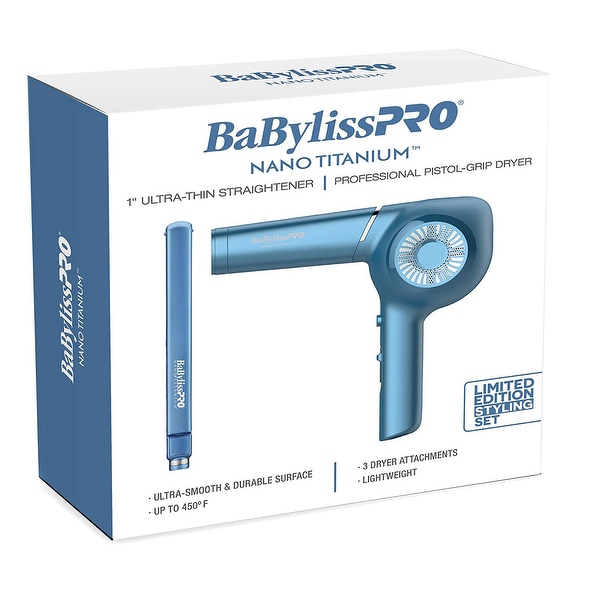 BaBylissPRO Nano Titanium Professional Pistol Grip Dryer 1 Ultra Thin Flat Iron