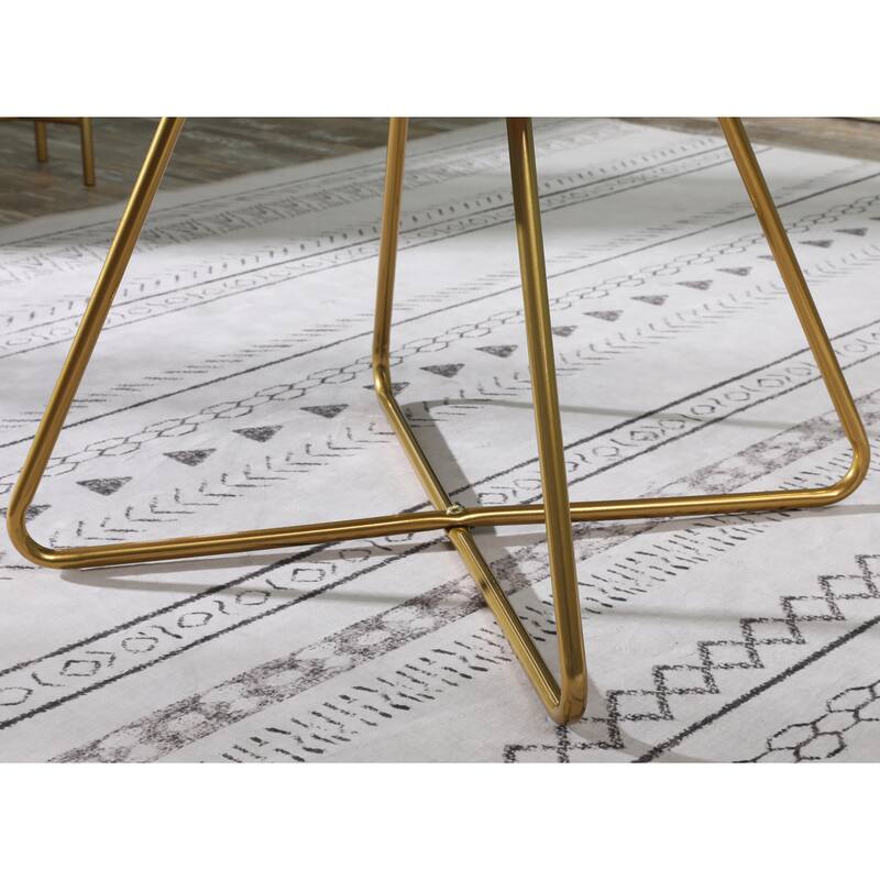 Slatina Velvet Accent Chair with Gold Finish - Modern Design