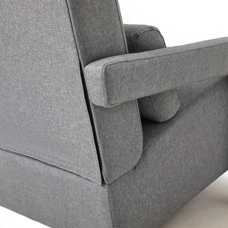 Dark Grey 27.5" Accent Chair with Pillow and Foam
