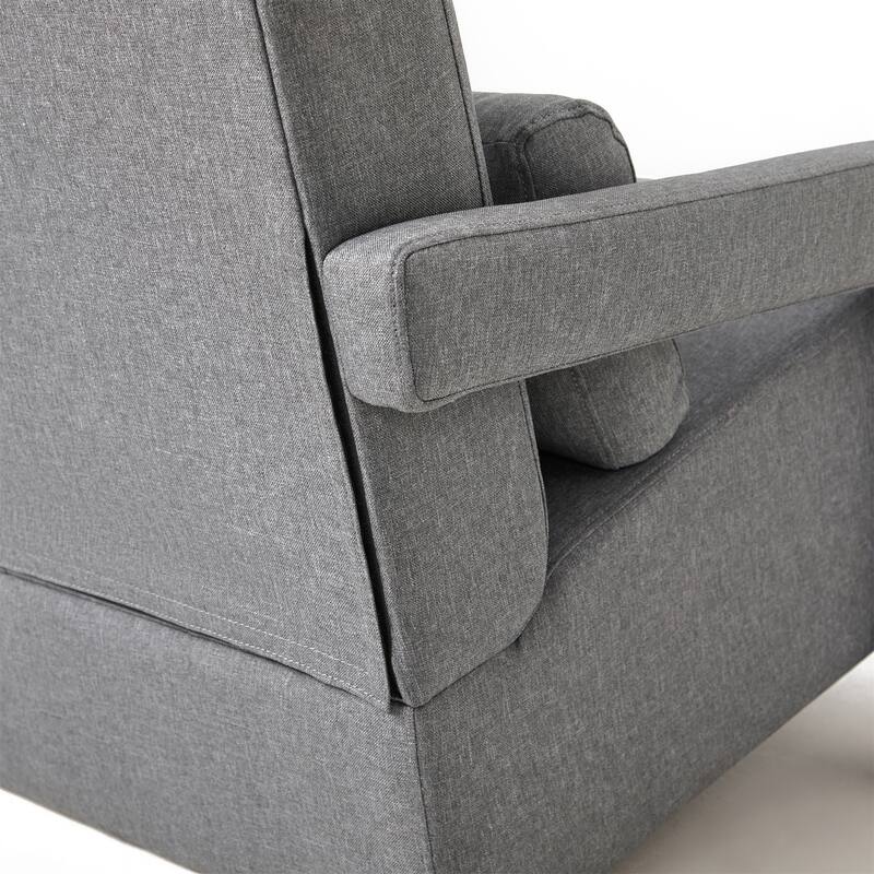 Dark Grey Modern 27.5" Upholstered Accent Chair with Pillow and High-Density Foam for Living Room