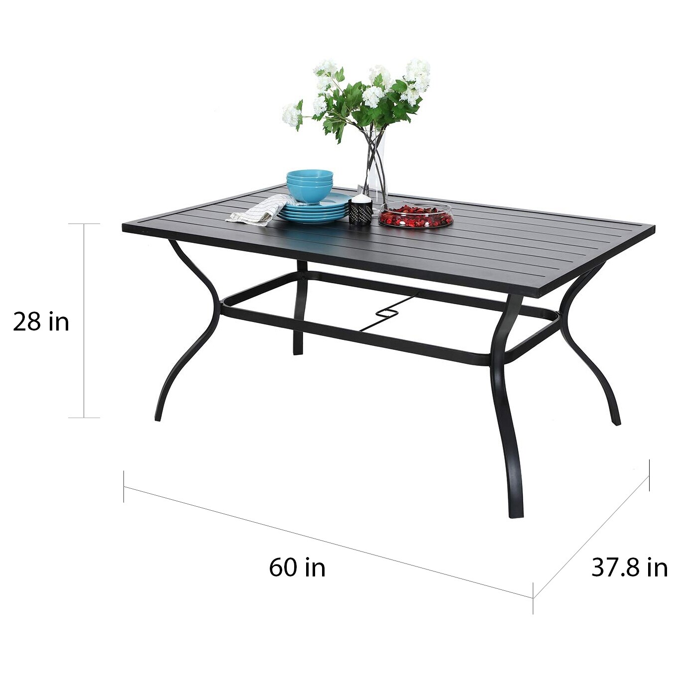 Shop Black Friday Deals On Phi Villa Metal 7 Piece Patio Bistro Set With Umbrella Hole Overstock 30577748