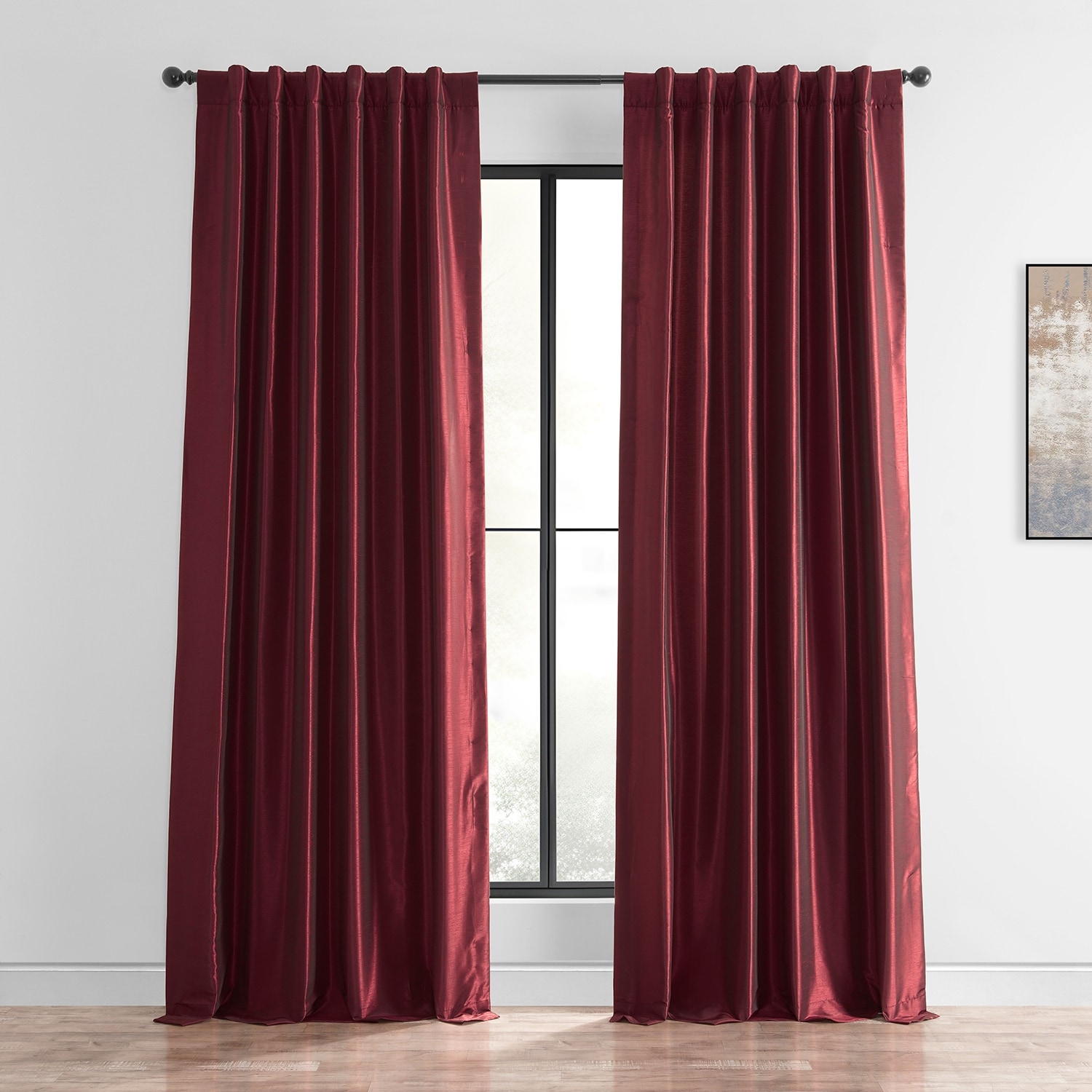 Exclusive Fabric Ruby Vintage Faux Textured Dupioni Silk Curtain (1 Panel)