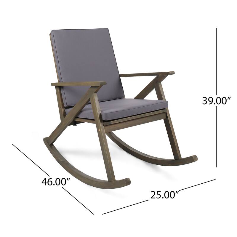 GUS ROCKING CHAIR with Soft Cushions and Durable Wooden Frame, Perfect for Indoor and Outdoor