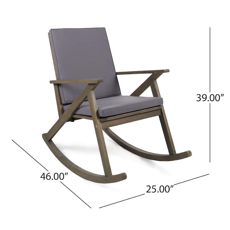 Outdoor Wooden Porch Rocker Chair for Garden, Backyard, Porch & Deck