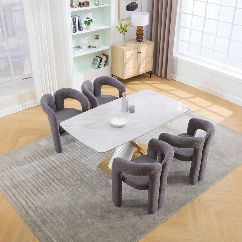 Velvet Fabric Upholstered Accent Chair Set of 2