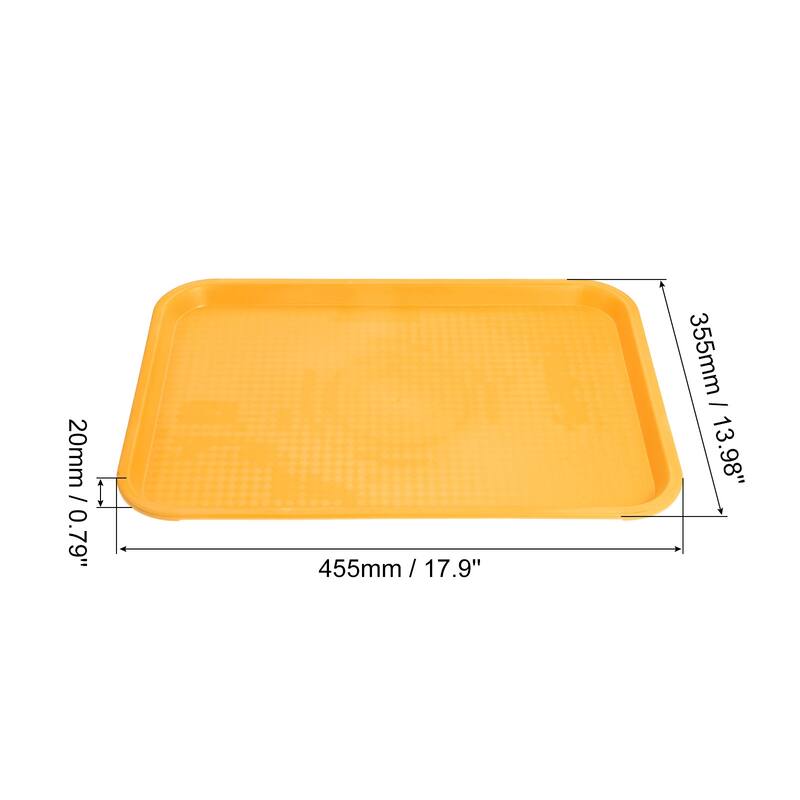 14" x 18" Plastic Fast Food Trays Bulk Rectangular Serving Trays - Yellow
