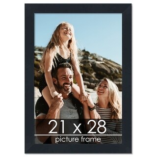 21x28 Contemporary Black Wood Picture Frame - UV Acrylic, Foam Board ...
