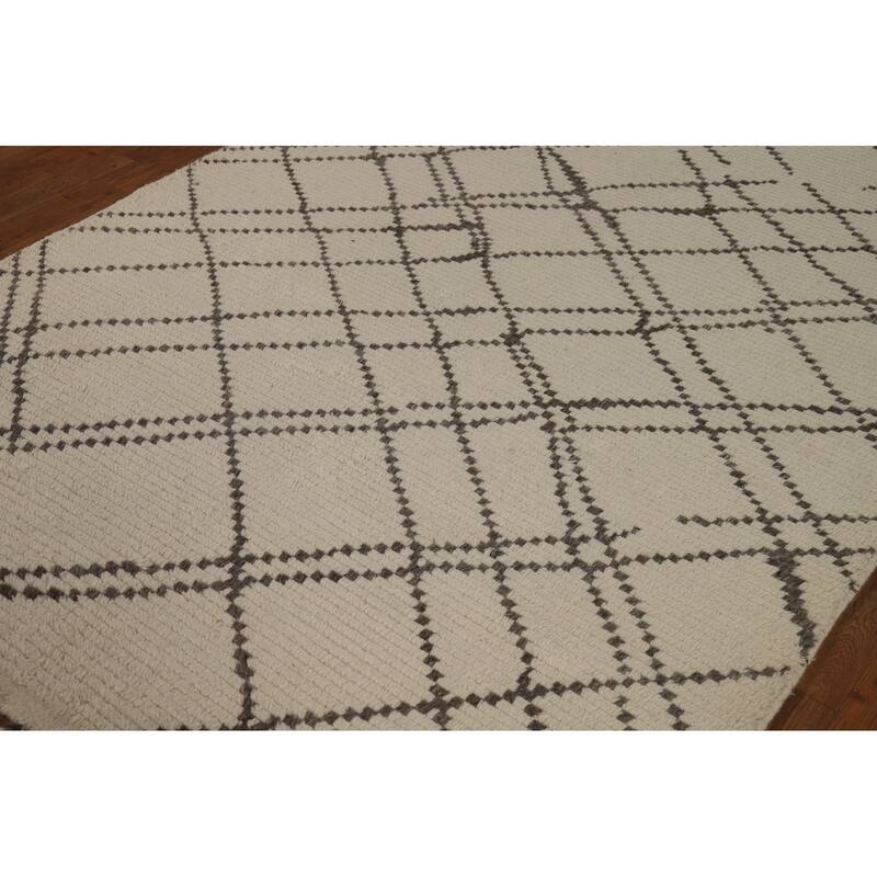 Trellis Moroccan Oriental Area Rug Handmade Wool Carpet - 5'2" x 8'1"